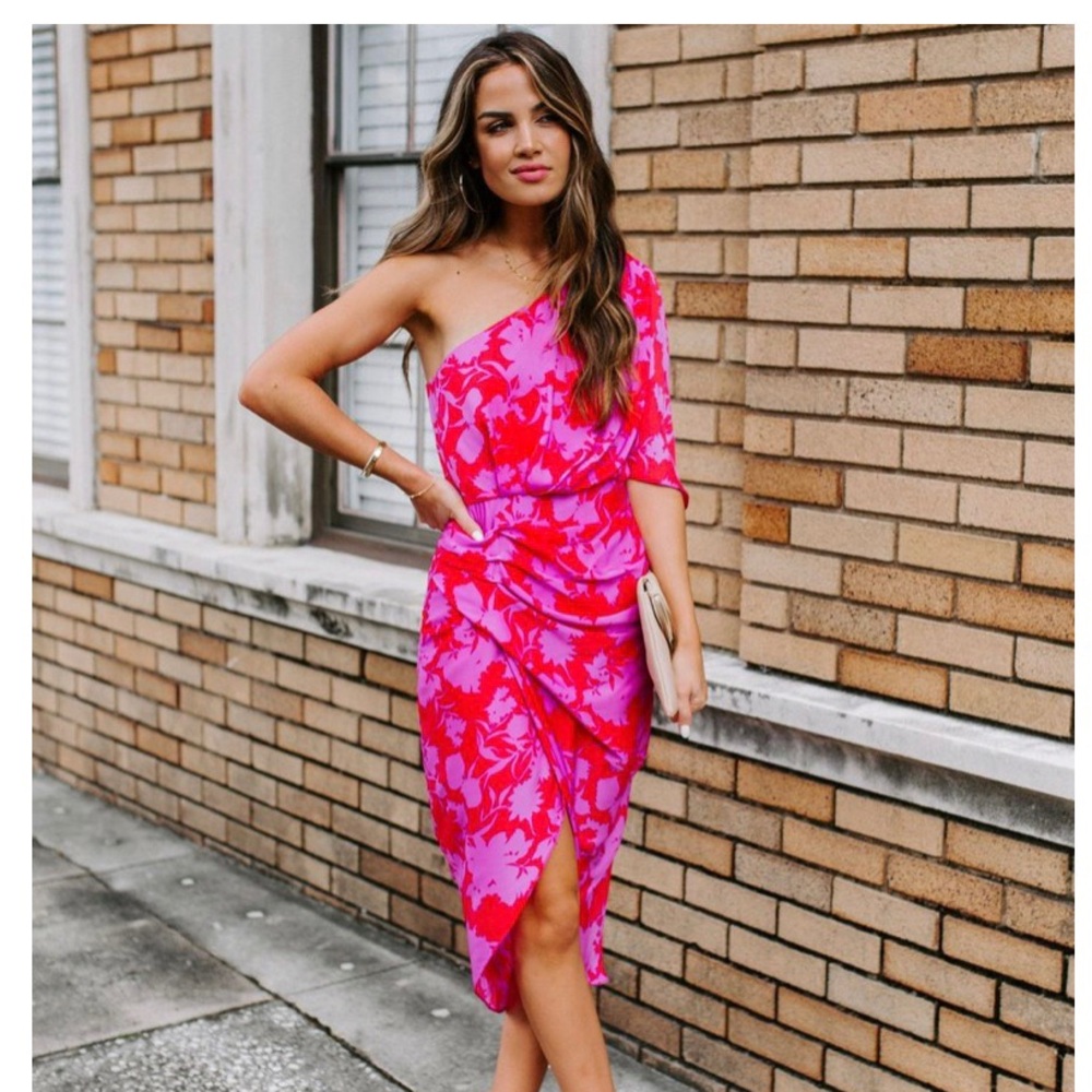 Bright colored midi dress